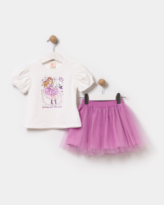 Wholesale Girls 2-Piece T-Shirt and Skirt Set 2-5Y Bupper Kids 1053-24719 - 2
