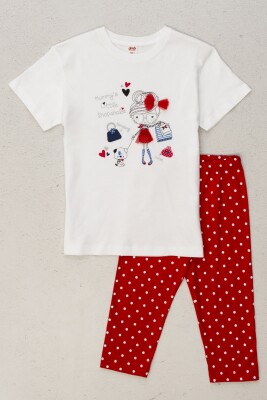 Wholesale Girls 2-Piece T-Shirt and Tights Set 3-7Y DMB Boys&Girls 1081-0276 Red