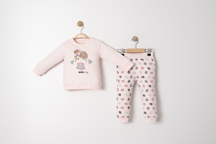 Wholesale Girls 2-Piece Tracksuit Set 1-4Y Sani 1068-20035 - 2