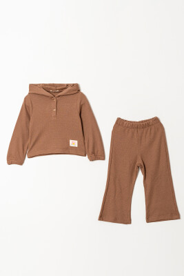 Wholesale Girls 2-Piece Tracksuit Set 2-5Y Tuffy 1099-01051 Brown3