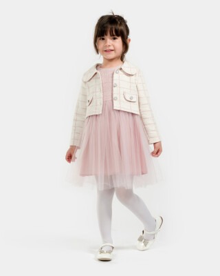 Wholesale Girls 2-Piece Tülle Dress with Jacket 5-8Y Bupper Kids 1053-23916 - Bupper Kids (1)