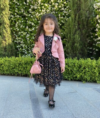 Wholesale Girls 2-Pieces Bag Jacket and Dress Set 2-6Y Miss Lore 1055-5202 Pink
