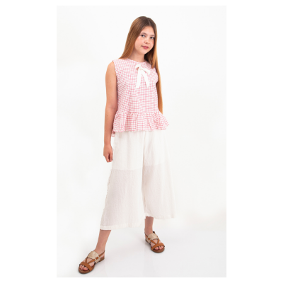 Wholesale Girls 2-Pieces Blouse and Capri 10-13Y Pafim 2041-Y23-3394 White