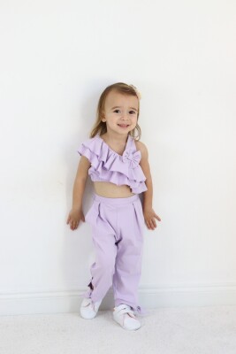 Wholesale Girls 2-Pieces Blouse and Pants Set 2-6Y Serkon Baby&Kids 1084-M0696 Lilac