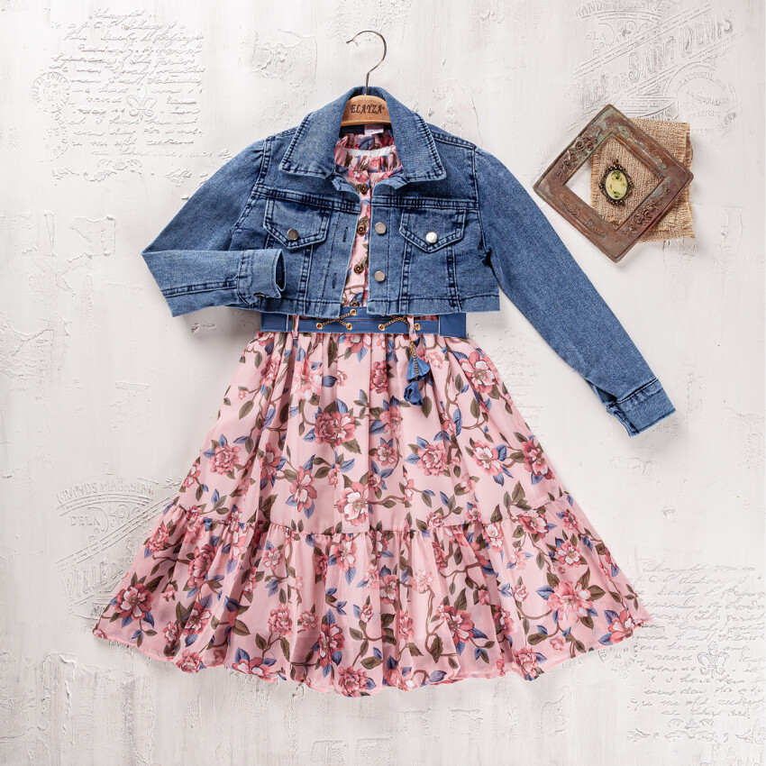 Wholesale Girls 2-Pieces Jacket and Dress Set 9-12Y Elayza 2023-2338 - 3