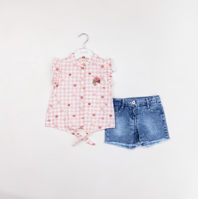 Wholesale Girls 2-Pieces Shirt and Short Set 2-5Y Sani 1068-2387 - Sani