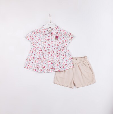 Wholesale Girls 2-Pieces Shirt and Short Set 2-5Y Sani 1068-2392 - Sani (1)