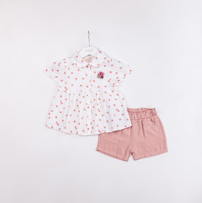 Wholesale Girls 2-Pieces Shirt and Short Set 2-5Y Sani 1068-2392 - Sani
