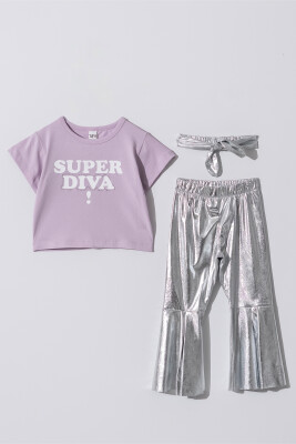 Wholesale Girls 2-Pieces T-shirt and Pants Set 2-5Y Tuffy 1099-1025 Lilac
