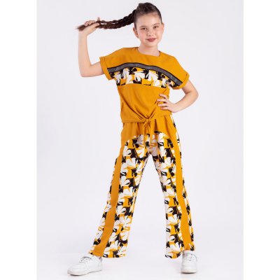 Wholesale Girls 2-Pieces T-shirt and Pants Set 8-11 Y Pafim 2041-Y22-2328 Mustard