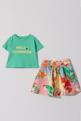 Wholesale Girls 2-Pieces T-shirt and Skirt Set 2-5Y Tuffy 1099-1281 - 2