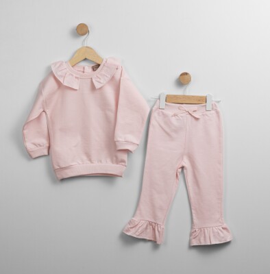 Wholesale Girl's 2pcs Basic Tracksuit Set 1-5Y Flexi Baby 2063-217535 Pink