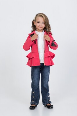 Wholesale Girl's 3-Piece Cashmere Jacket Jeans Pants and Shirt Set 2-6Y Miss Lore 1055-5714 - Miss Lore