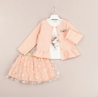 Wholesale Girls 3-Piece Jacket, Badi and Skirt Set 1-4Y BabyRose 1002-4478 - 3