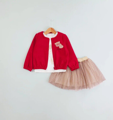 Wholesale Girls 3-Piece Jacket Body and Skirt Set 1-4Y BabyRose 1002-4684 - 2