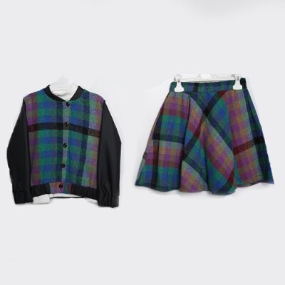 Wholesale Girls 3-Piece Jacket Skirt and Blouse Set 7-10Y Büşra Bebe 1016-23241 - Büşra Bebe