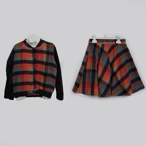 Wholesale Girls 3-Piece Jacket Skirt and Blouse Set 7-10Y Büşra Bebe 1016-23241 - 2