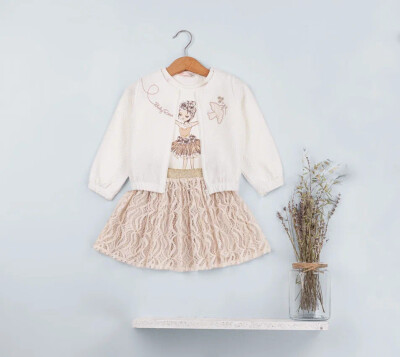 Wholesale Girls 3-Piece Jacket Skirt and Body Set 1-4Y BabyRose 1002-4589 - 1