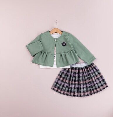 Wholesale Girls 3-Piece Jacket T-Shirt and Skirt Set 1-4Y BabyRose 1002-4313 - Babyrose