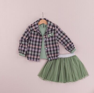 Wholesale Girls 3-Piece Jacket T-Shirt and Tulle Skirt Set 1-4Y BabyRose 1002-4312 - 1