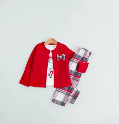 Wholesale Girl's 3-Piece Knitwear Cardigan Body and Pants Set 1-4Y BabyRose 1002-4677 - 2