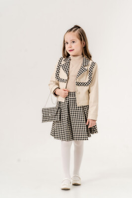 Wholesale Girls 3-Piece Leather Jacket, Bag and Skirt Suit 10-13Y Gocoland 2008-5777 - Gocoland