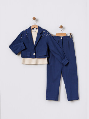 Wholesale Girls 3-Piece Pants Set 11-14Y Pafim 2041-2025Y1052 Navy 