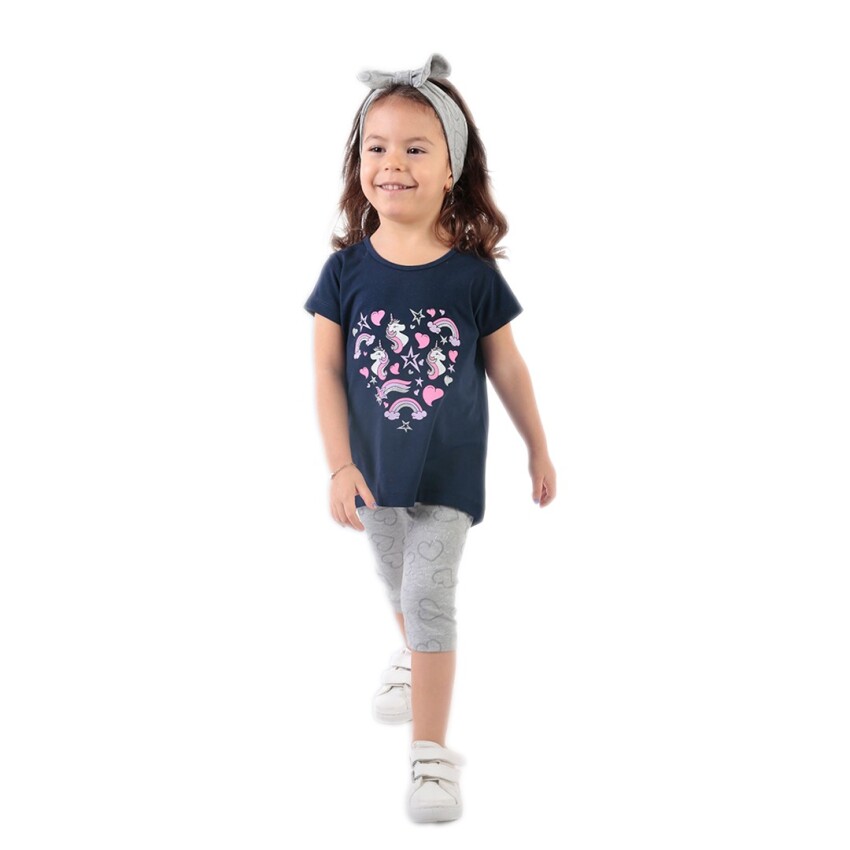 Wholesale Girls 3-Piece T-shirt Headband and Leggings Set 3-6Y Elnino 1025-22205 - 2