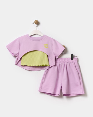 Wholesale Girls 3-Piece T-Shirt, Shorts and Badi Set 9-12Y Miniloox 1054-24802 - 2