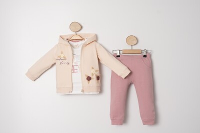 Wholesale Girls 3-Piece Tracksuit Set 1-4Y Sani 1068-20027 - Sani (1)