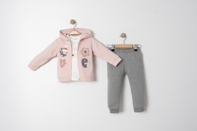 Wholesale Girls 3-Piece Tracksuit Set 1-4Y Sani 1068-20041 - 2