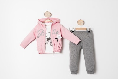 Wholesale Girls 3-Piece Tracksuit Set 1-4Y Sani 1068-20047 - Sani