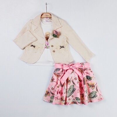 Wholesale Girls 3-Pieces 3-Pieces Jacket, Body and Skirt Set 2-6Y Miss Lore 1055-5520 - Miss Lore