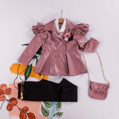 Wholesale Girls 3-Pieces Bag Jacket, Shirt and Pants Set 2-6Y Miss Lore 1055-5200 - Miss Lore (1)