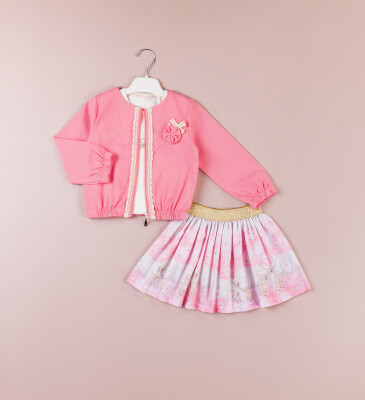 Wholesale Girls 3-Pieces Jacket, Blouse and Skirt Set 1-4Y BabyRose 1002-4541 Розовый 
