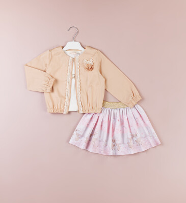 Wholesale Girls 3-Pieces Jacket, Blouse and Skirt Set 1-4Y BabyRose 1002-4541 - BabyRose