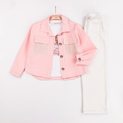 Wholesale Girls 3-Pieces Jacket, Body and Pants Set 6-10Y Miss Lore 1055-5612 - 2