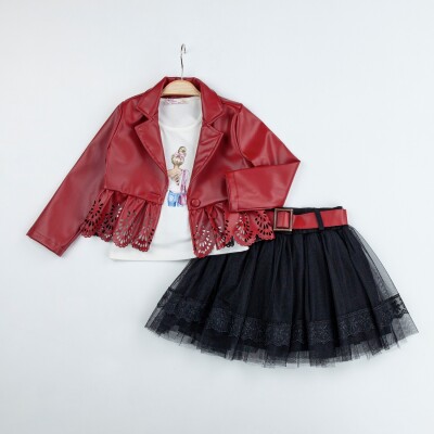 Wholesale Girls 3-Pieces Jacket, Body and Skirt Set 2-6Y Miss Lore 1055-5522 - 4