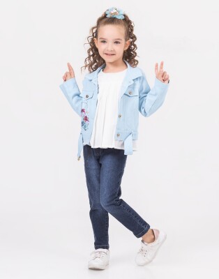 Wholesale Girls 3-Pieces Jacket, T-shirt and Pants Set 2-6Y Miss Lore 1055-5605 - 1
