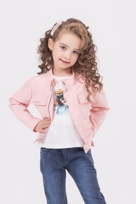 Wholesale Girls 3-Pieces Jacket, T-shirt and Pants Set 2-6Y Miss Lore 1055-5620 Pink