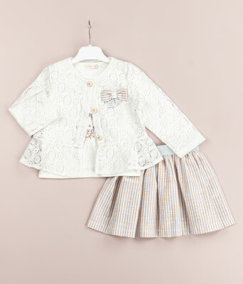 Wholesale Girls 3-Pieces Jacket, T-shirt and Skirt Set 1-4Y BabyRose 1002-4535 - BabyRose