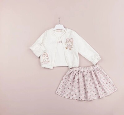Wholesale Girls 3-Pieces Jacket, T-shirt and Skirt Set 1-4Y BabyRose 1002-4542 - BabyRose (1)
