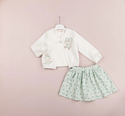 Wholesale Girls 3-Pieces Jacket, T-shirt and Skirt Set 1-4Y BabyRose 1002-4542 - BabyRose