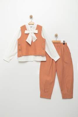 Wholesale Girls 3-Pieces Vest, Shirt and Pants Set 10-13Y Pafim 2041-Y24-4017 - Pafim