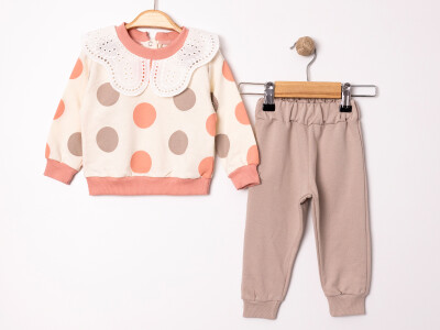 Wholesale Girls' Baby Tracksuit with Dante Embroidery 9-24m Tofigo 2013-9206 - 5