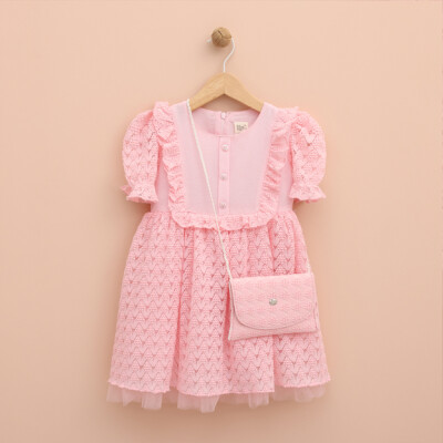 Wholesale Girls Bag Dress 2-5Y Lilax 1049-6353 Розовый 