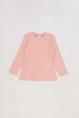 Wholesale Girls Basic Long Sleeve T-Shirt 9-14Y DMB Boys&Girls 1081-9691 Blanced Almond