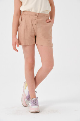 Wholesale Girls Button Detailed Shorts 8-15Y Jazziee 2051-241Z4ALM02 - Jazziee