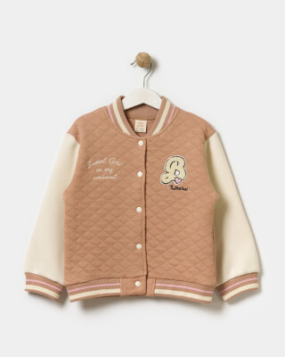 Wholesale Girls Collage Jacket 3-6Y Bupper Kids 1053-24301 Beige Dark