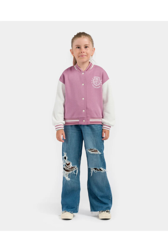 Wholesale Girls' College Jacket 6-8Y Interkidsy Basic 2027-24112 - 1